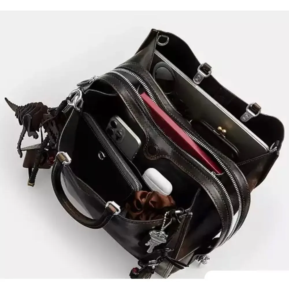 Coach Loved Leather Rogue 40 With Charms